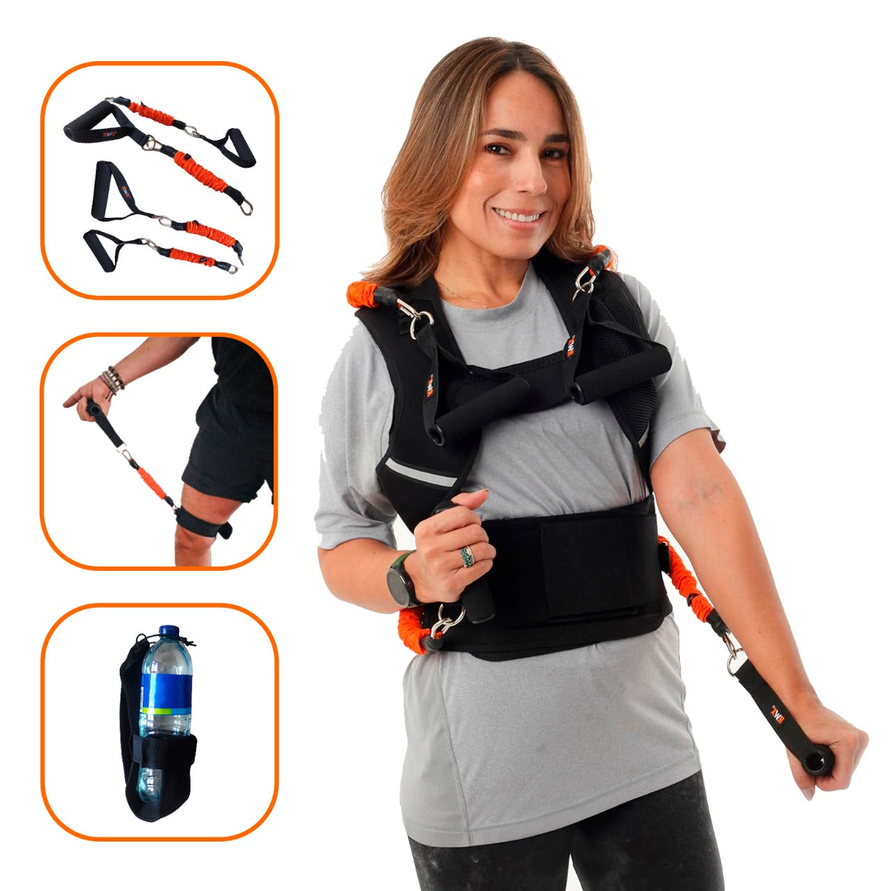 3-in-1 Vest for Muscle Training, Posture Correction, Waist Trainer - Full Body Fitness - Travel & Home Workout equipment